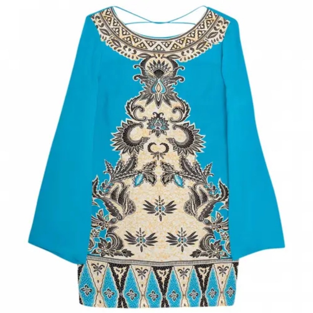 Winter Kate Turquoise and Cream Dress